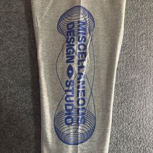 Miscellaneous Gray Seeatpantswith Blue Graphic Print